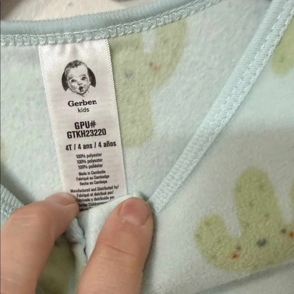 Gerber Cactus Print Footie - Light Green